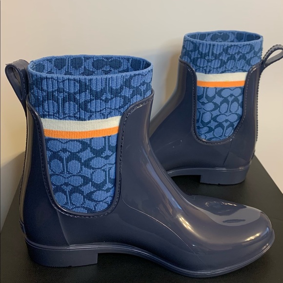 Brand New Coach Rivington Rubber Short Rain Boots 7 B/Narrow Fit/Size Up - Picture 9 of 12